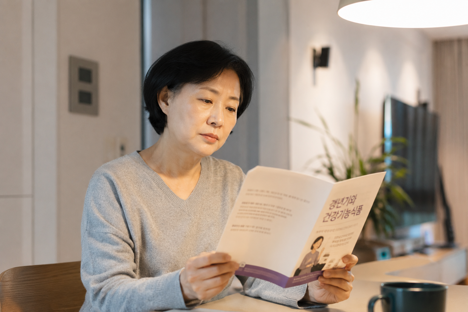 갱년기 건강 정보를 읽는 50대 한국 여성