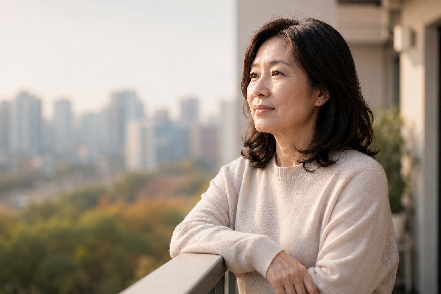 50대 여성의 건강을 고민하는 모습