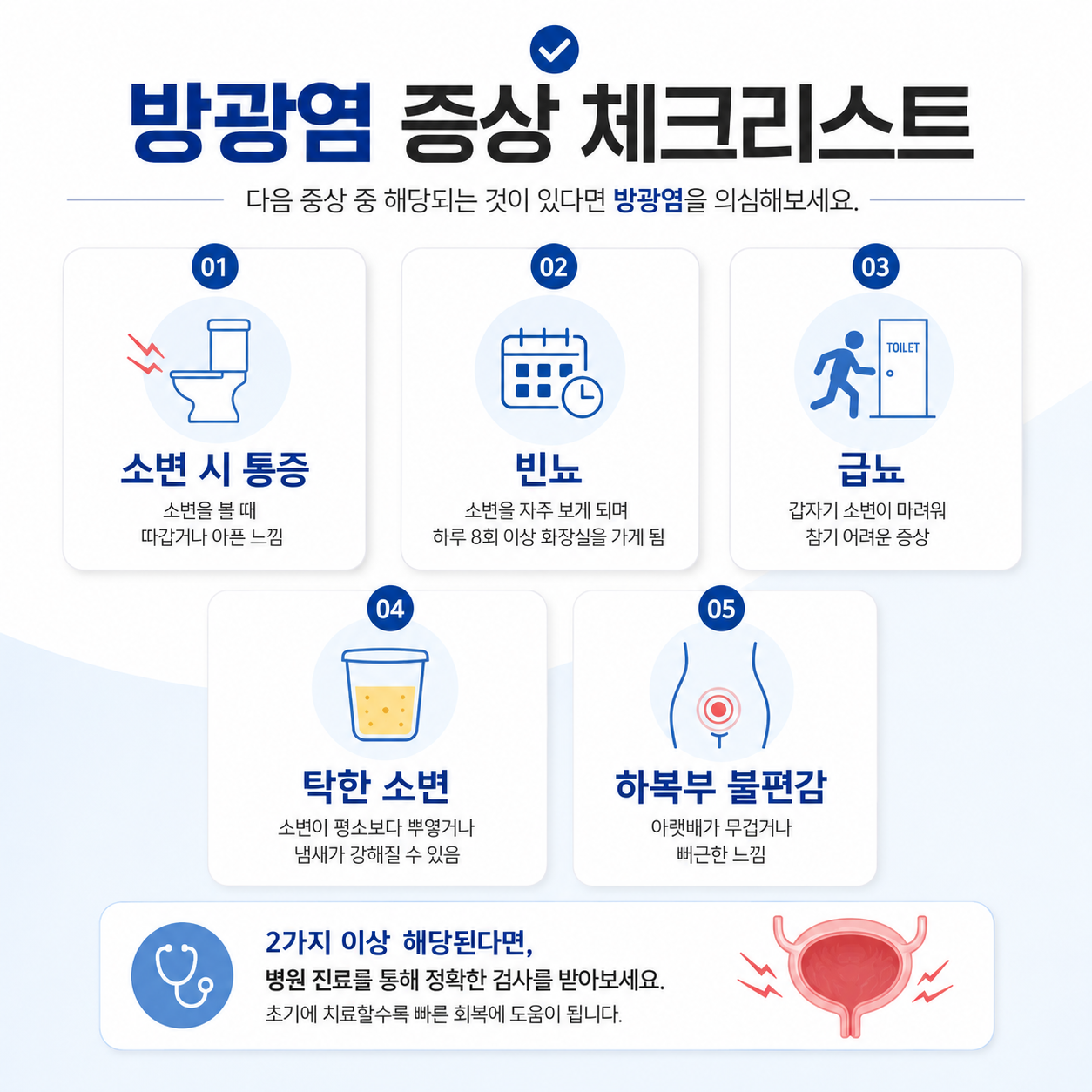 방광염 증상을 설명하는 인포그래픽